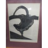 Susan Jameson 'The Bird Cage II', numbered 72/190, etching; Bruce Glasser 'Armed Descent',