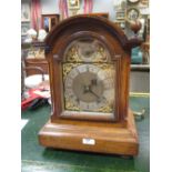 An Edwardian oak bracket clock by Winterhalder and Hoffmeier, with Ting Tang movement