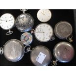 A collection of nine pocket watches