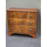 A Regency three drawer mahogany chest, 83 x 88 x 44cm