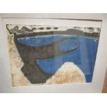 John Brunsdon (British, 1933-2014) 'Shell Bay', signed, coloured engraving, 47 x 61cm