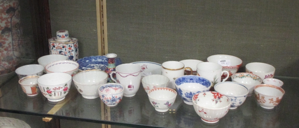 A quantity of 18th century Chinese & European tea bowls and other ceramics