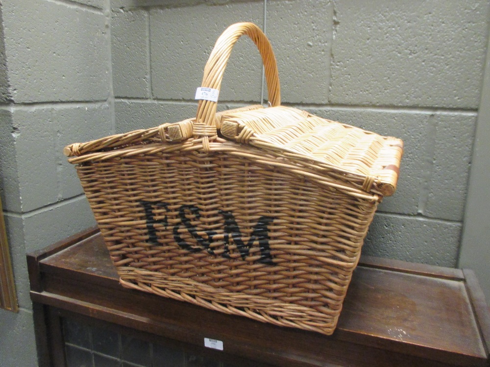 A small stripped pine blanket box with hinged lid and metalwork accents, 40 x 90 x 44cm together - Image 2 of 2