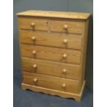 Three stripped or unpainted pine chests of drawers (3)