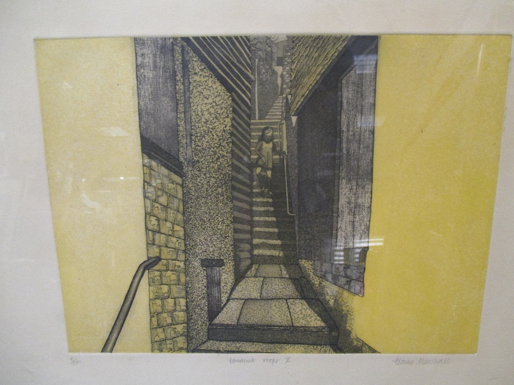 Michael Carlo (British, b.1945) 'Flaming Field', silkscreen, 34 x 46cm; Ailsa Kennedy 'Beaumont