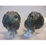 A pair of Goebel fantail pigeons, 19cm high (2)