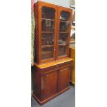 A Victorian mahogany glazed top bookcase, 217 x 103 x 43cm