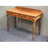 A mahogany two drawer mahogany side table, 105cm wide