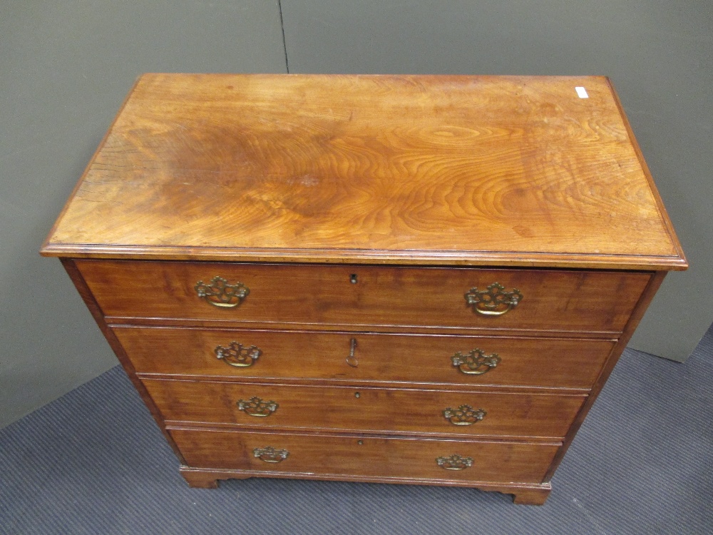 A walnut chest of drawers, 92 x 91 x 48cm - Image 2 of 3