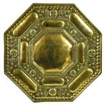Thomas Elsley (19th/20th century), an Arts and Crafts brass wall girandole, of octagonal form,