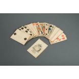 A set of George III playing cards by Thomas Wheeler, the ace of spades with T. Wheeler, Exportations