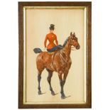 English School, late 19th Century Studies of a lady on a bay hunter riding side-saddle; a