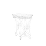 A Victorian painted wirework conservatory plant stand, 97 x 85 x 52cm (38 x 33 x 20in)