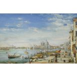 English School, early 20th Century Venetian scenes oil on canvas board (a pair) 32 x 50cm (12 x