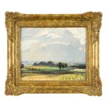 § Sir John Arnesby Brown, RA (British, 1866-1955) Norfolk landscape signed on the reverse "Arnesby