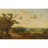 Edward H Niemann (British, fl.1863-1887) Landscape with Windsor Castle in the distance signed "