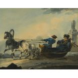 Russian School, 19th Century Sledge driving near St Petersburg, 14 x 17.5 cm (5.5 x 7in); Market