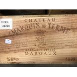 Chateau Marquis de Terme, Margaux 4eme Cru 1999, 12 bottles in owc