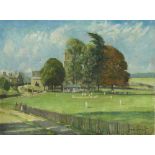 § Stanley Orchart (British, 1920-2005) Cricket match at Eversholt, Bedfordshire signed lower