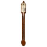 A late George III mahogany stick barometer by D Stampa & Co, No. 14 Leith Street, Edinburgh, the