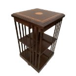 A mahogany leather lined low occasional table, 67cm (26.5in) high x 75cm (29.5in) wide and a