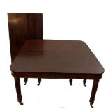 A Regency mahogany extending dining table in the manner of Gillows, with a beaded moulding to the