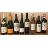 A collection of various French drinking wines, including Chateau Belair Courbet 1998 (20)