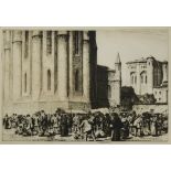 Stanley Anderson, The Goose Fair, Albi, drypoint etching, 1927, edition of 75, signed in pencil to