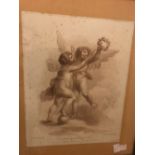 Twelve stipple engravings mainly after Kaufmann and Cipriani, including 'Love and Fortune',