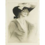 Edgar Chahine (1874-1947) Mademoiselle Lili , 1905, drypoint, signed in pencil, 49 x 36cm (image;