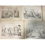 Cruikshank and others, various small size loose prints including 'Monstrosities'; also Derwent River