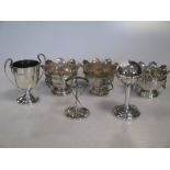 A collection of six silver trophies, one loaded, 14.8 ozt weighable (6)