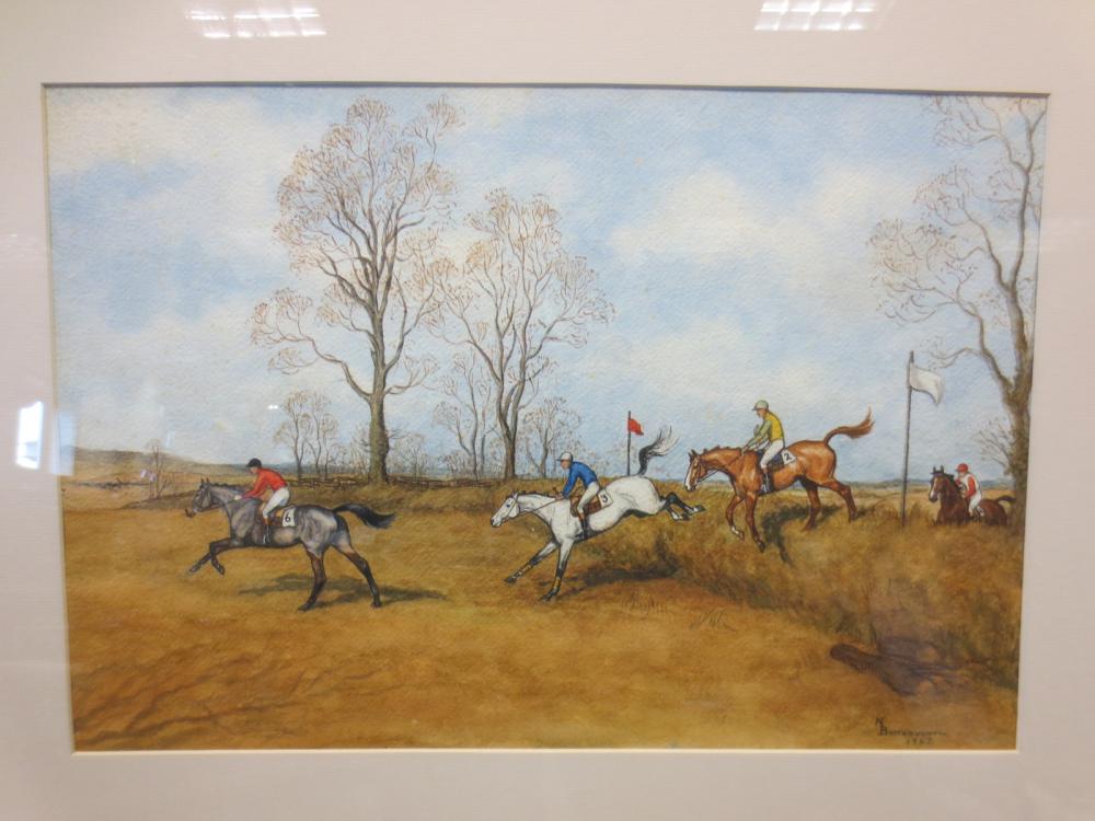 BUTTERWORTH, six horse racing and hunting pictures, watercolour - Image 6 of 11