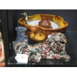 A pottery bowl and other similar items (qty)
