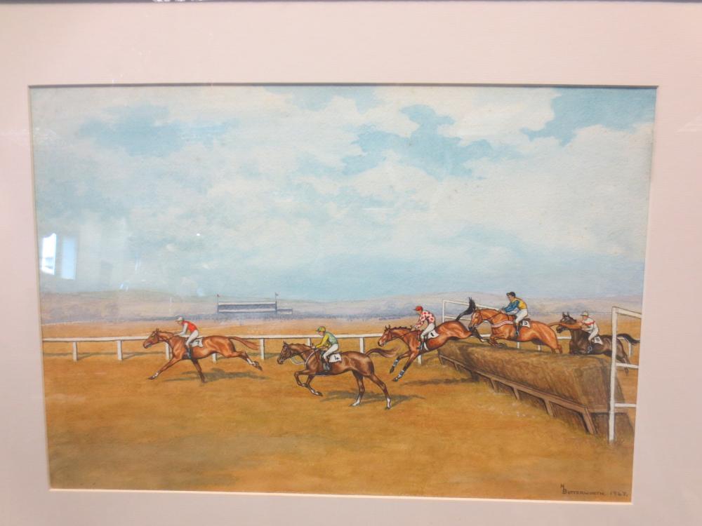 BUTTERWORTH, six horse racing and hunting pictures, watercolour - Image 4 of 11