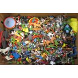 Britains and similar model plastic play figures, including cowboys and indians, knights, soldiers,