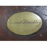 A 19th century leather trunk with brass name plaque for Viscount Brackley 39 x 69 x 45cm