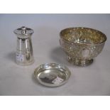 A Victorian silver bowl, together with a modern silver dish by Garrard engraved with the Prince of