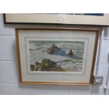 Donald Greig, Bantham, South Devon, watercolour c.1986, label verso