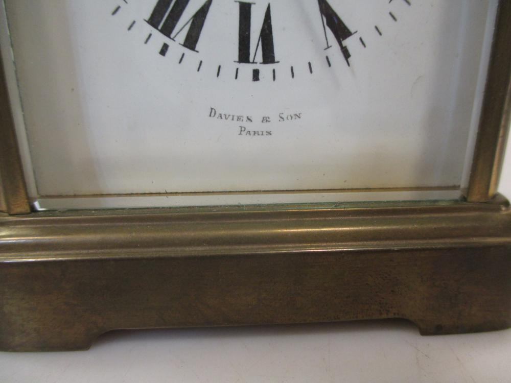 An early 20th century French brass carriage clock - Image 2 of 4