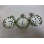A collection of three railways pocket watches