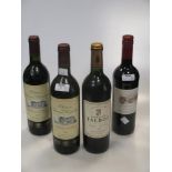 Wines: Ch Talbot 1995, 1 bottle; Ch des Valentons Canteloup 2002, 2 bottles; one other red wine (4)