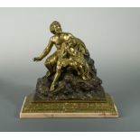 After the Antique, a French patinated and gilt bronze figure,