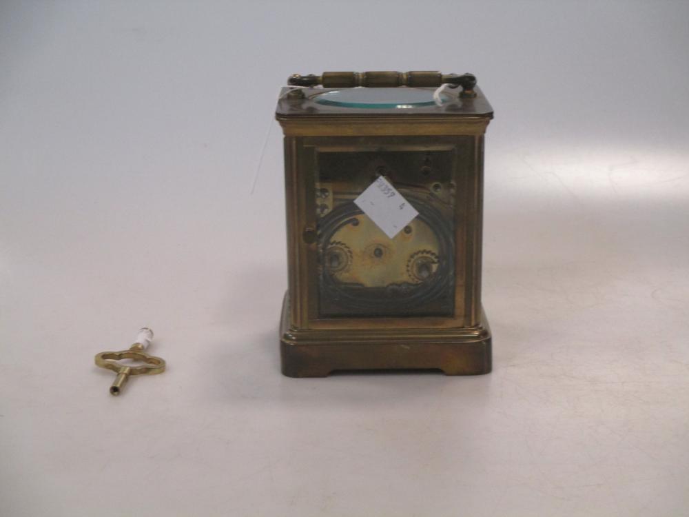 An early 20th century French brass carriage clock - Image 3 of 4