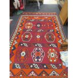 A Kazak rug early 20th century with geometric repeating motifs