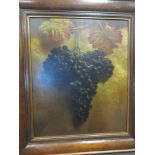 G T Broome, British, 19th Century, Still life of red grapes and vine leaves, oil on canvas, 59 x