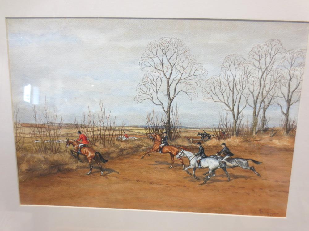 BUTTERWORTH, six horse racing and hunting pictures, watercolour