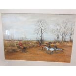 BUTTERWORTH, six horse racing and hunting pictures, watercolour