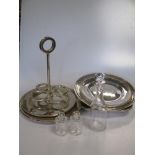A collection of Italian made metalware, mostly stamped '800', comprising presentation plates and