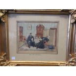 J. Rudolf, 'Eine gute Geschichte!' (Everyone likes a good story), watercolour, signed & dated 1877